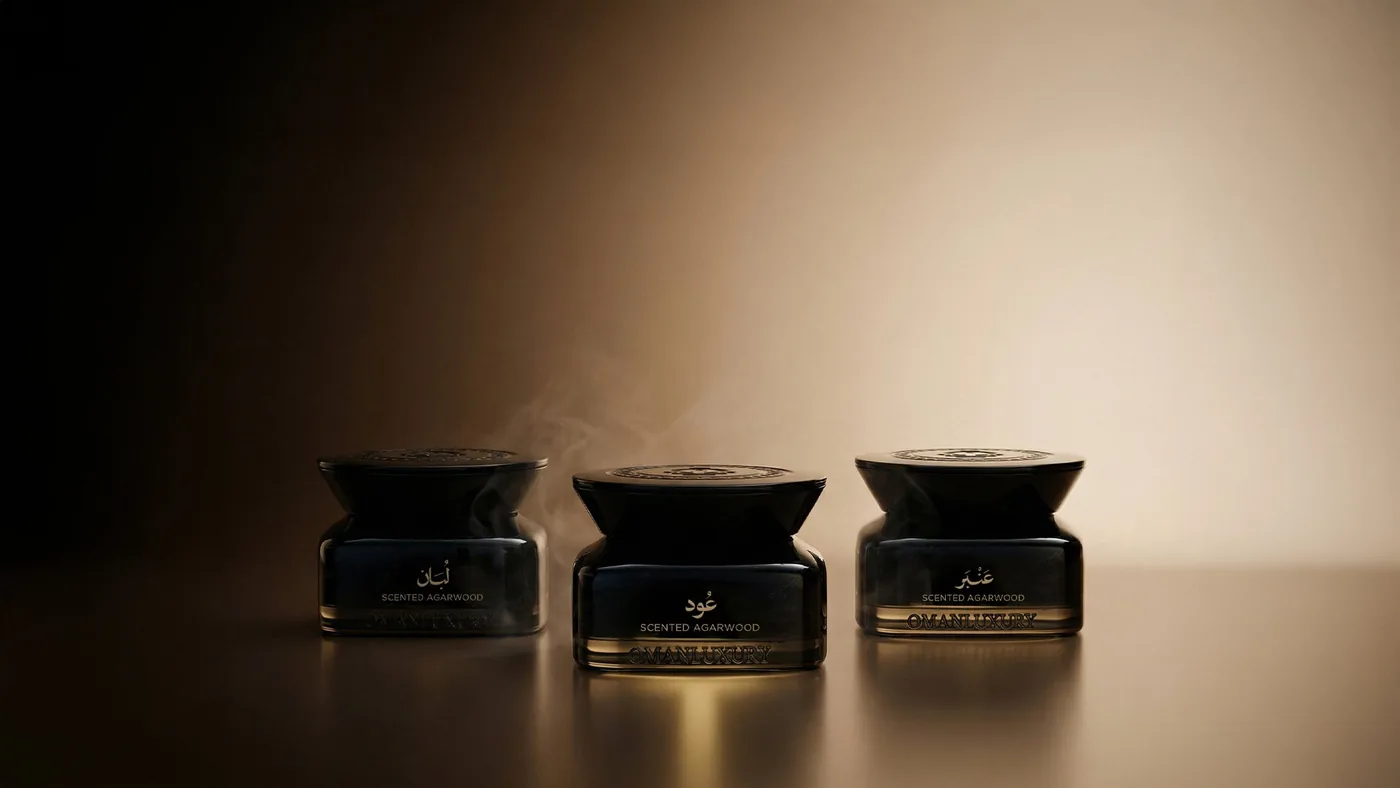 Three scented agarwood burners, smoking